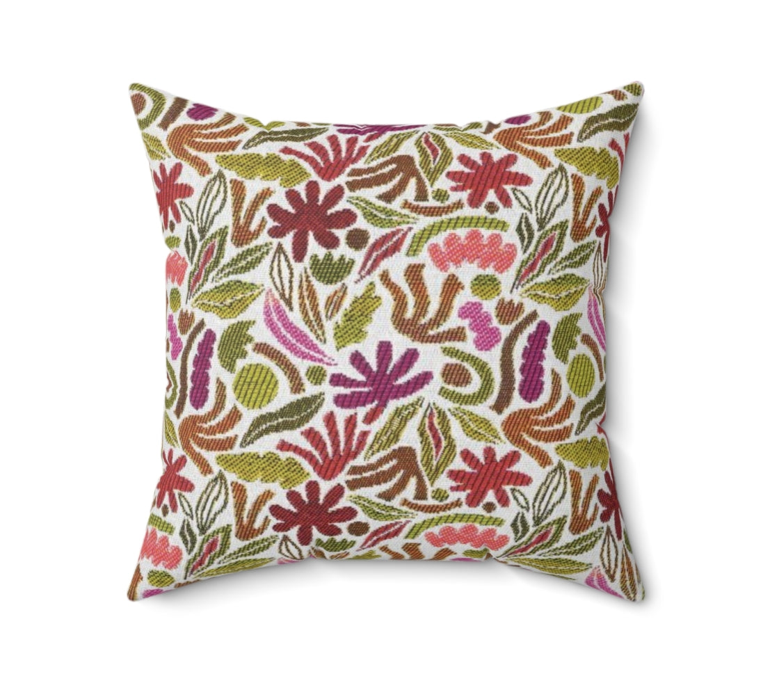 Saison feuilles coloré tissu brodé