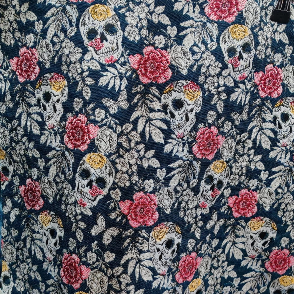 Tête Mexicaine Rose tissu brodé