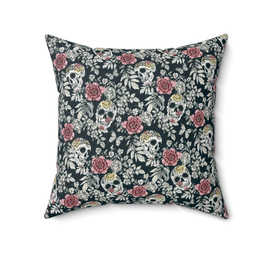 Tête Mexicaine Rose tissu brodé