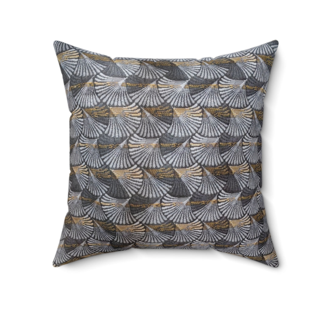 Shell Gris Argent tissu brodé