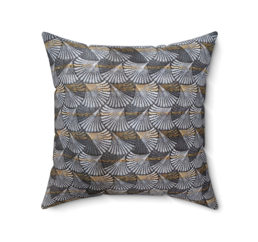 Shell Gris Argent tissu brodé