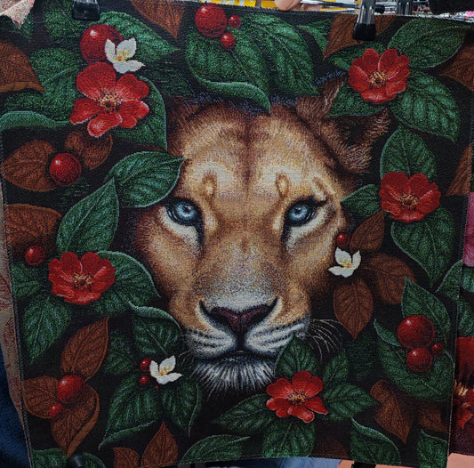 Tissu brodé animaux